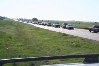 Extends to the East for miles