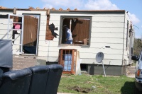 My son with the camera sees someone in their home