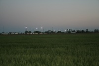 Power is on!  Ball field lights show Greensburg will be back!  Remember, this is only one week after the tornado hit!