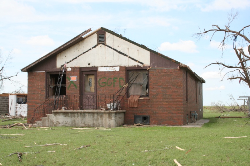 This is the view of one of the few houses standing