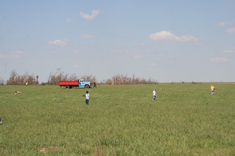 My sons helping - Jacob on left in blue shirt and Matthew with orange hat