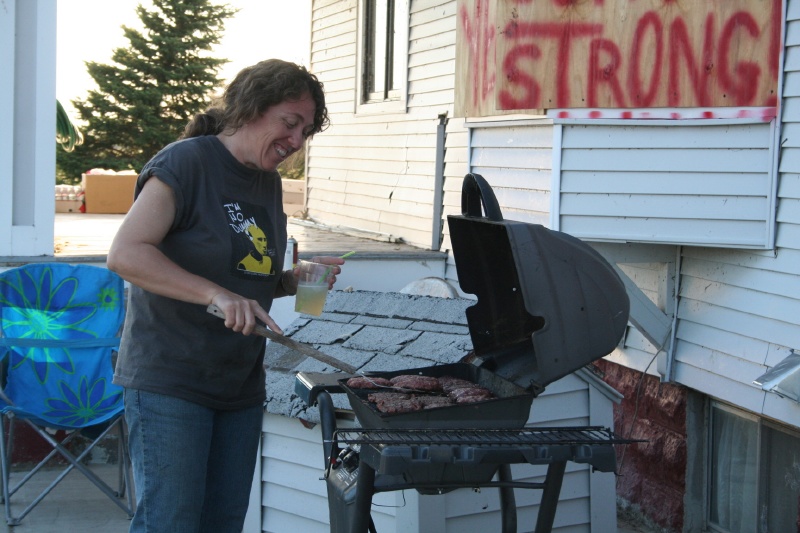 Patty cooks supper