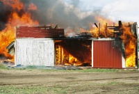 May 26:  30 Gallons of Diesel Fuel Used To Ignite the Barn due to all the rain