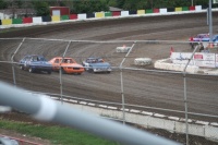 Matthew three wide in the fourth turn