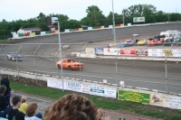 And he pulls away in the final lap...