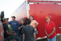 After the race, family and friends congratulate Matthew.