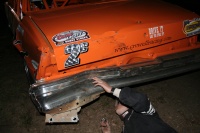 Rear bumper is toast and even the trunk lid is dented.