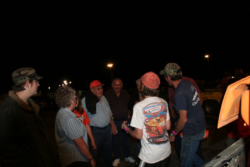 In the pits after the race