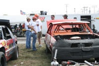 Visting with fellow racers