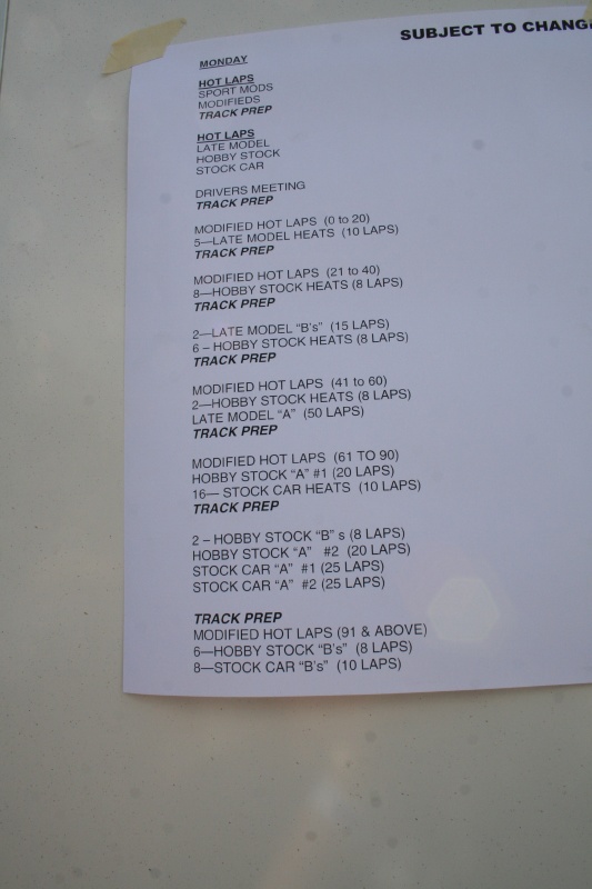 Order of events for Day 1