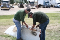 Repairs continue that morning