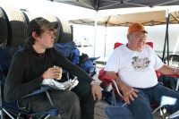 Eating steak sandwiches at Boone